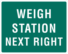 Weigh Station Next Right Sticker