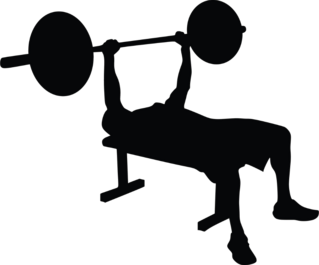 Weightlifter On Weight Bench Sticker