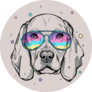 Weimaraner Glasses Sticker