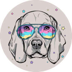 Weimaraner Glasses Sticker