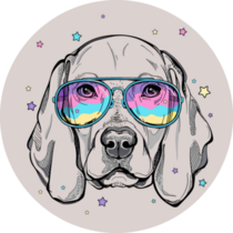Weimaraner Glasses Sticker