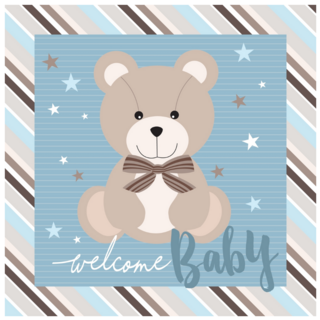 Welcome Baby Boy Sticker