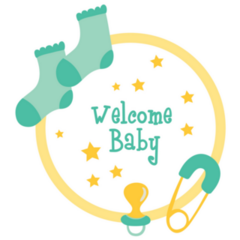 Welcome Baby Circle Sticker