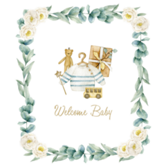 Welcome Baby Eucalyptus Sticker