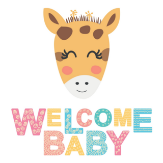 Welcome Baby Giraffe Sticker