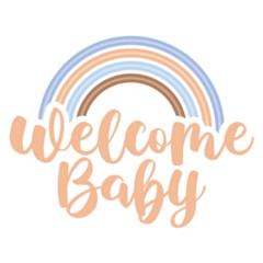Welcome Baby Rainbow Sticker