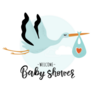Welcome Baby Shower Stork Sticker