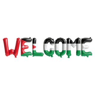 Welcome Balloons Jordan Flag Letters Sticker