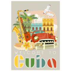 Welcome Cuba Poster Sticker