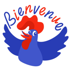 Welcome In French Language Rooster Sticker