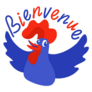 Welcome In French Language Rooster Sticker