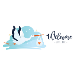 Welcome Little One Stork Sticker