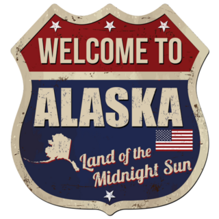 Welcome To Alaska Land Of The Midnight Sun Sticker