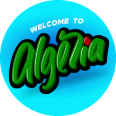 Welcome To Algeria Modern Lettering On Blue Sticker