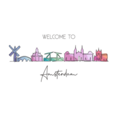 Welcome To Amsterdam Continuous Watercolor Sticker
