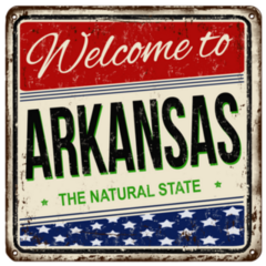Welcome To Arkansas Vintage Metal Sign Sticker