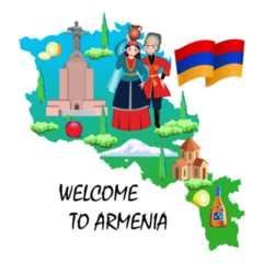 Welcome To Armenia Map Sticker
