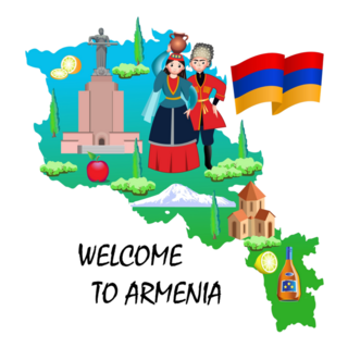 Welcome To Armenia Map Sticker