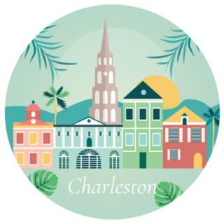 Welcome To Charleston North Carolina Illustration Sticker