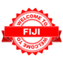 Welcome To Country Fiji Red Round Label Sticker