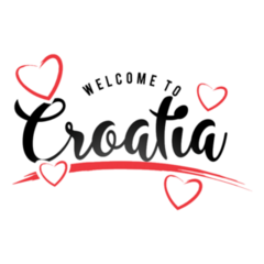 Welcome To Croatia Heart Lettering Sticker