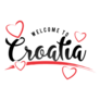 Welcome To Croatia Heart Lettering Sticker