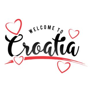 Welcome To Croatia Heart Lettering Sticker