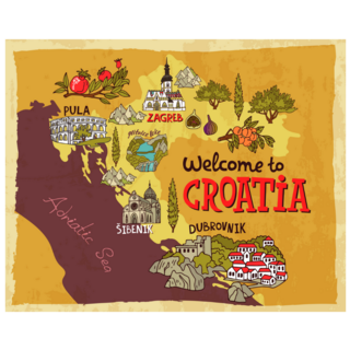 Welcome To Croatia Map Sticker
