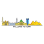 Welcome To Egypt Outline Skyline Sticker