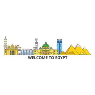 Welcome To Egypt Outline Skyline Sticker