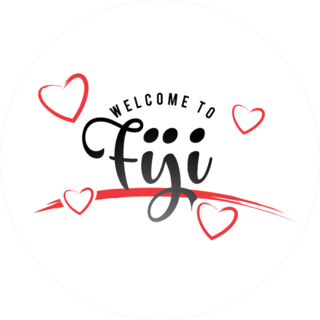Welcome To Fiji Hearts Sticker