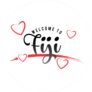 Welcome To Fiji Hearts Sticker