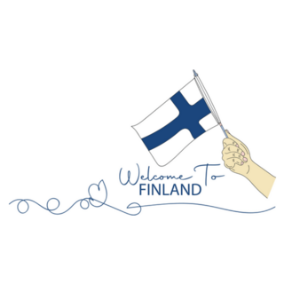 Welcome To Finland Flag Line Art Sticker