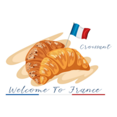 Welcome To France Croissant Illustration Sticker