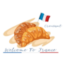 Welcome To France Croissant Illustration Sticker