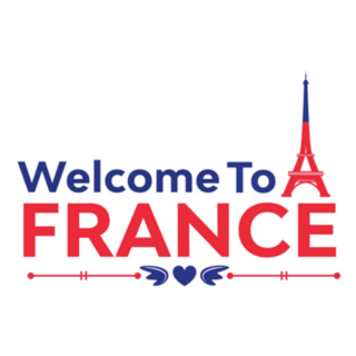Welcome To France Lettering Logo Sticker