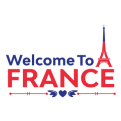 Welcome To France Lettering Logo Sticker