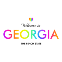 Welcome To Georgia Peach State Rainbow Lettering Sticker