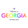 Welcome To Georgia Peach State Rainbow Lettering Sticker