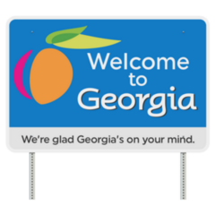 Welcome To Georgia Road Sign Sticker