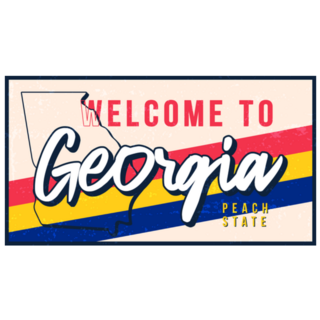 Welcome To Georgia Vintage Peach State Sticker