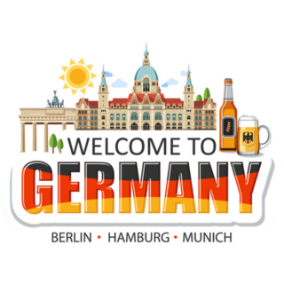 Welcome To Germany Lettering Landmarks Culture Sticker