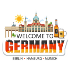 Welcome To Germany Lettering Landmarks Culture Sticker