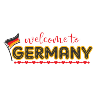 Welcome To Germany Lettering With Flag Sticker