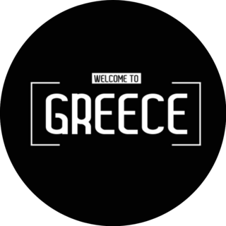 Welcome To Greece Calligraphy Sticker