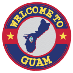 Welcome To Guam With Map Outline Sticker
