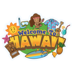 Welcome To Hawaii Cute Cartoon Sticker