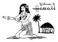 Welcome To Hawaii Hula Dancer Sticker