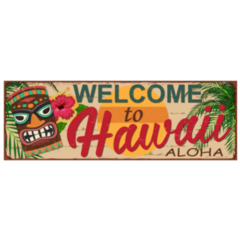 Welcome To Hawaii Metal Sign Sticker