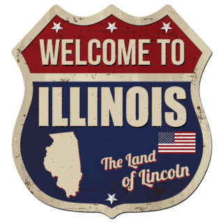 Welcome To Illinois Vintage Rusty Metal Sign Sticker
